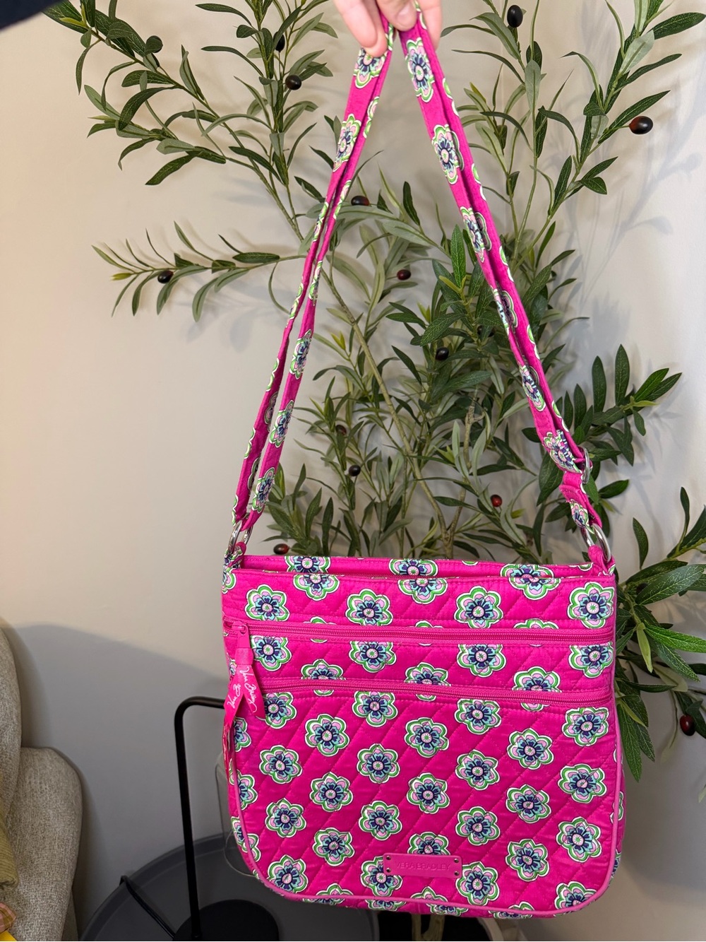 Vera Bradley Triple Zip Hipster Crossbody Bag Large